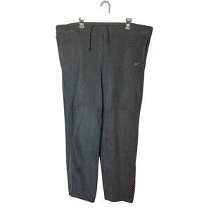 Vintage Nike Pants Mens 2XL Gray Skater Baggy Y2K Fleece Drawstring Ankle Zip